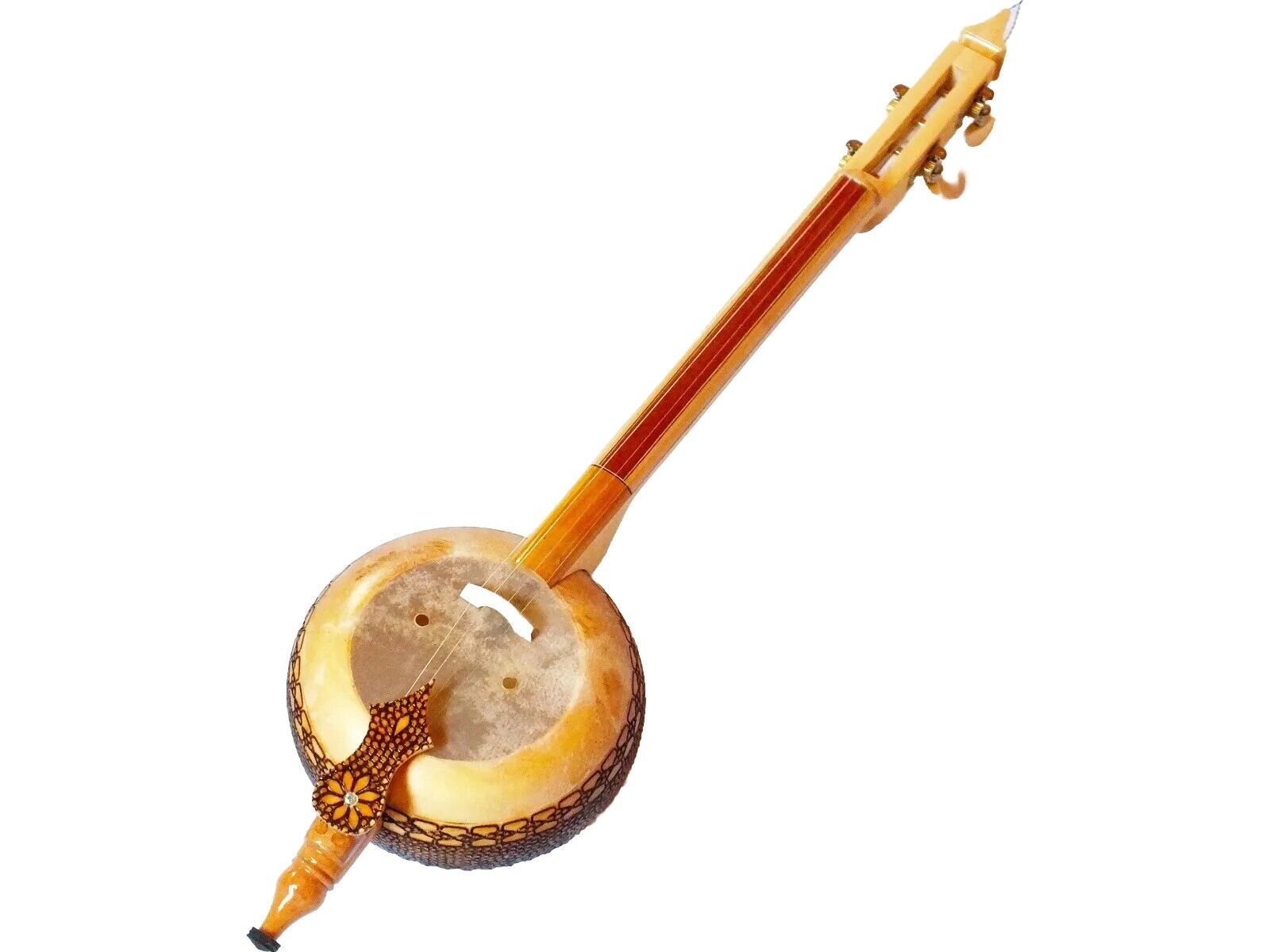 Turkish Pyrogravure Made Quality  Wooden Kemane W/ A Bow - Bag