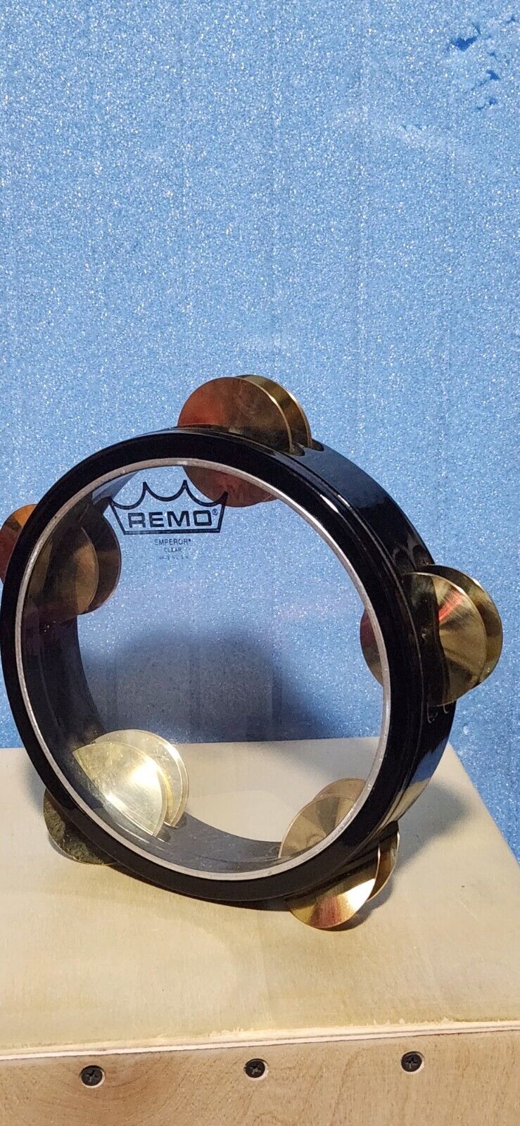 Remo Skin Tef Tambourine Riq Marine W / Punched Cymbals