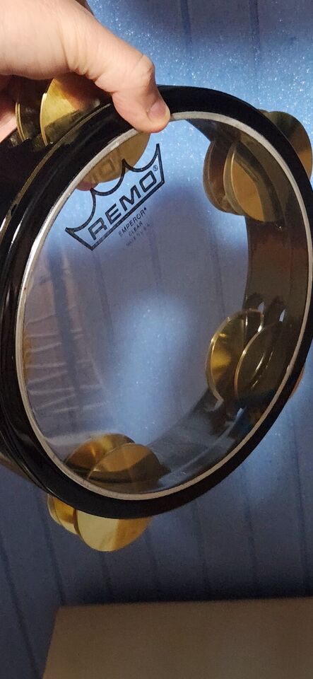 Remo Skin Tef Tambourine Riq Marine W / Punched Cymbals