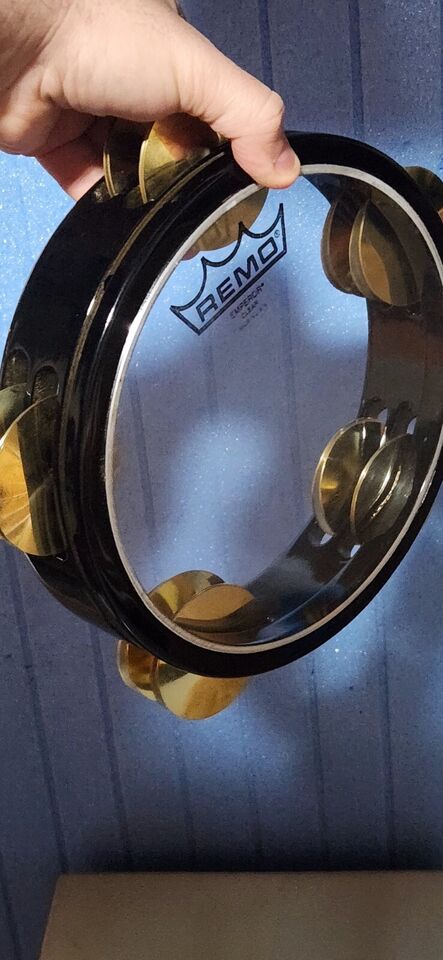 Remo Skin Tef Tambourine Riq Marine W / Punched Cymbals