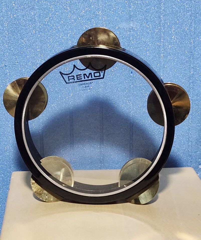 Remo Skin Tef Tambourine Riq Marine W / Punched Cymbals