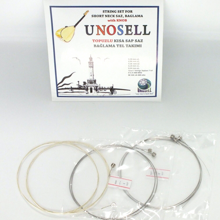 String Set With Knob For Turkish String Instrument Short Neck Saz  0.18mm