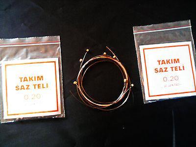 UNO:: 5 X STRINGS SET FOR TURKISH STRING INSTRUMENT LONG NECK ELECTRO SAZ 0.20MM - unosell music instruments