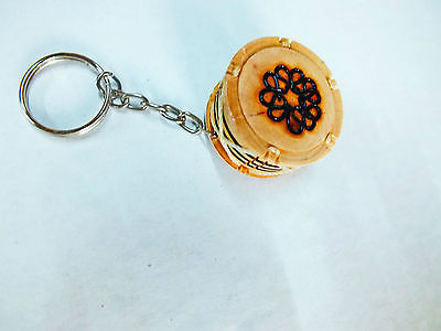 TURKISH WOODEN HAND MADE KEYCHAIN DAVUL   ANAHTARLIK NEW ! - unosell music instruments