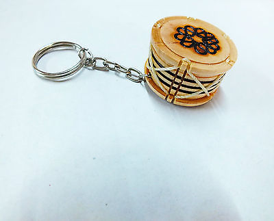 TURKISH WOODEN HAND MADE KEYCHAIN DAVUL   ANAHTARLIK NEW ! - unosell music instruments