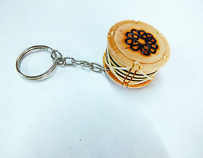 TURKISH WOODEN HAND MADE KEYCHAIN DAVUL   ANAHTARLIK NEW ! - unosell music instruments