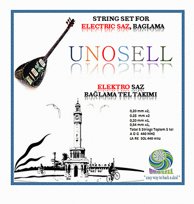 3 X STRING SET FOR TURKISH STRING INSTRUMENT LONG NECK ELECTRO SAZ  0.20MM - unosell music instruments
