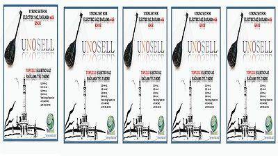 UNO:: 5 X STRINGS SET FOR TURKISH STRING INSTRUMENT LONG NECK ELECTRO SAZ 0.20MM - unosell music instruments