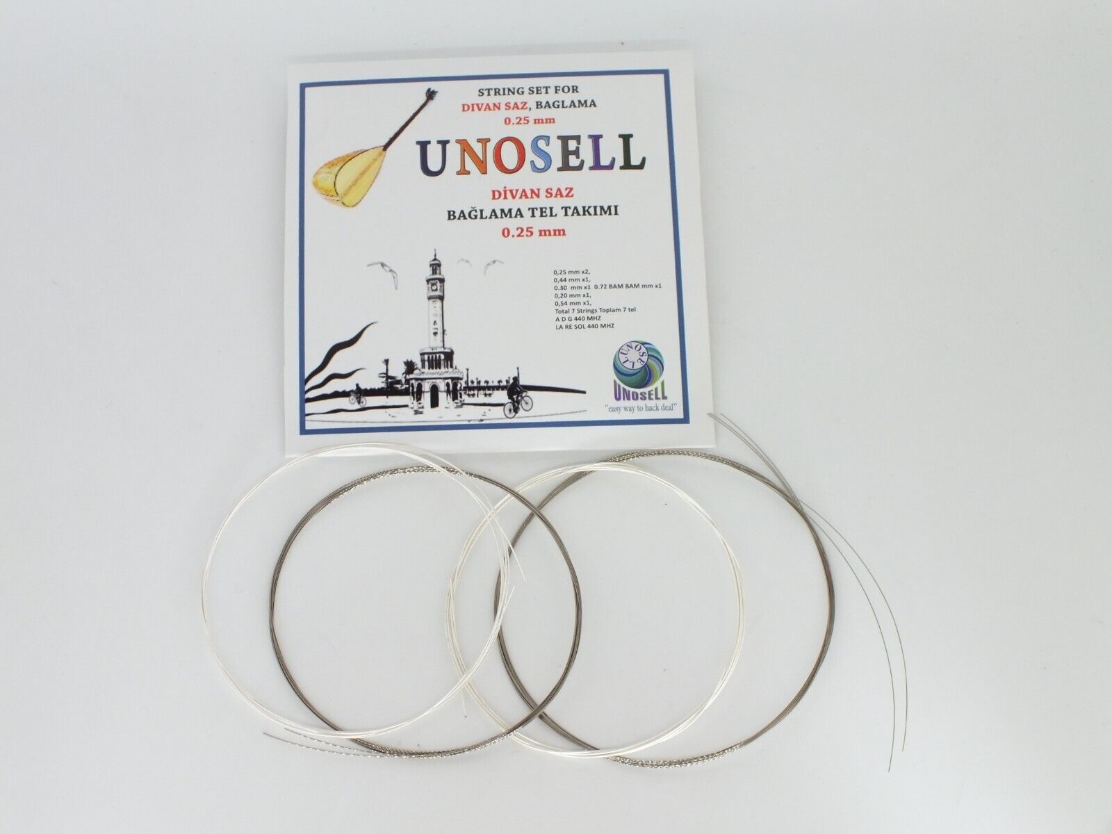 String Set For Turkish String Instrument Divan Saz 0.22 mm