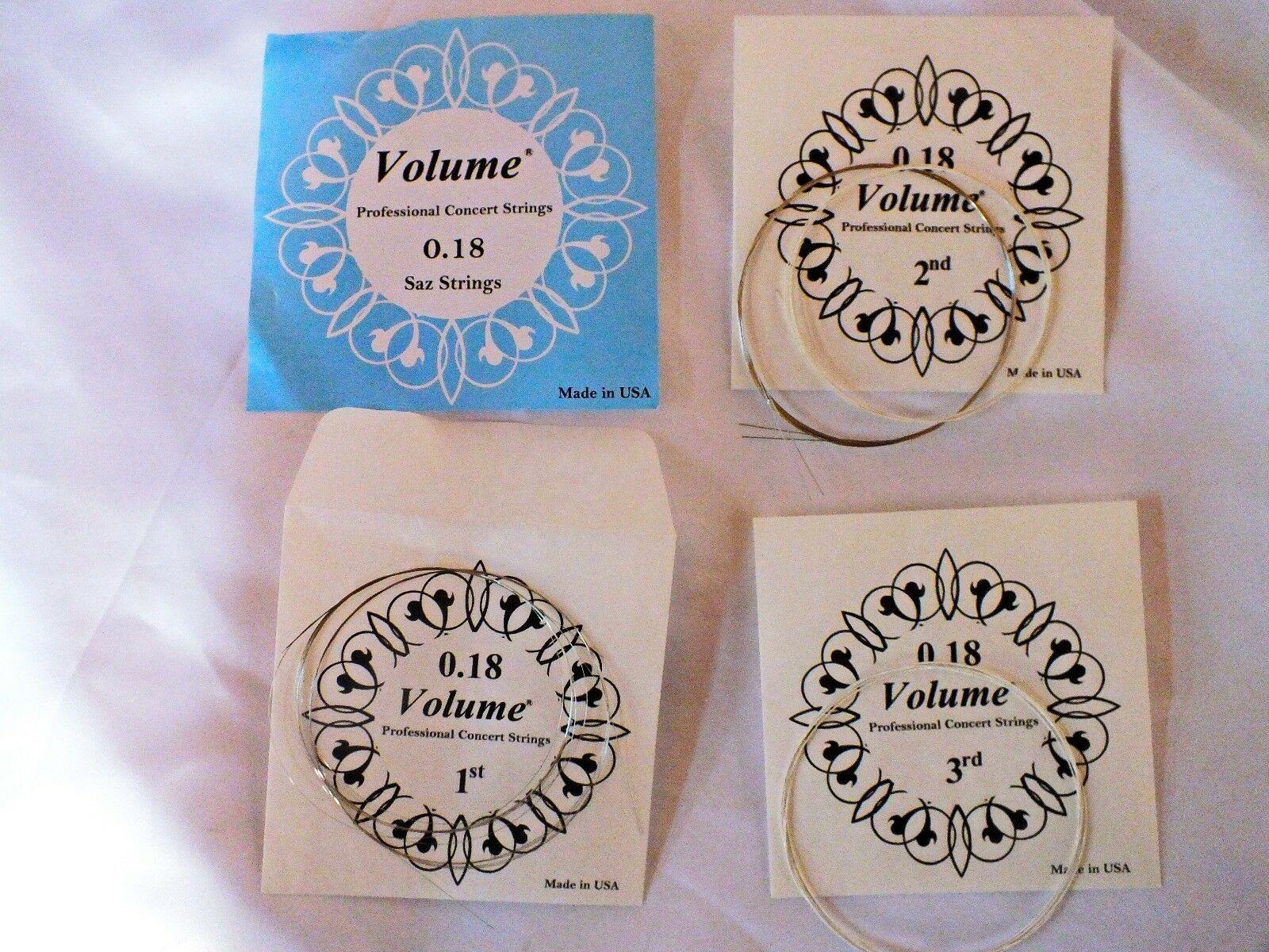 Volume String Set For Short Neck Saz Baglama 0.18 Mm - Unosell Muzik Enstrumanlari