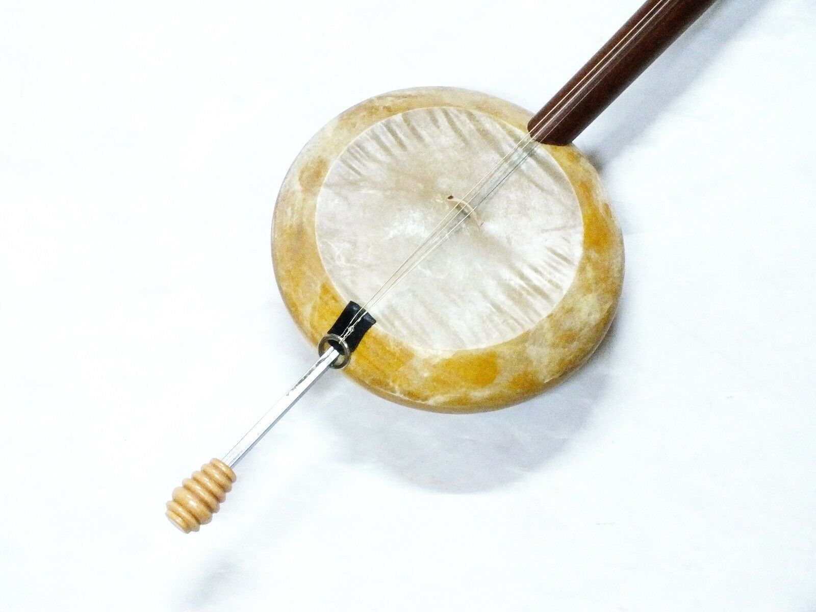 Kurdish String Instrument Quality Mulberry Carved Rebab Rubab W/ A Bow - Bag