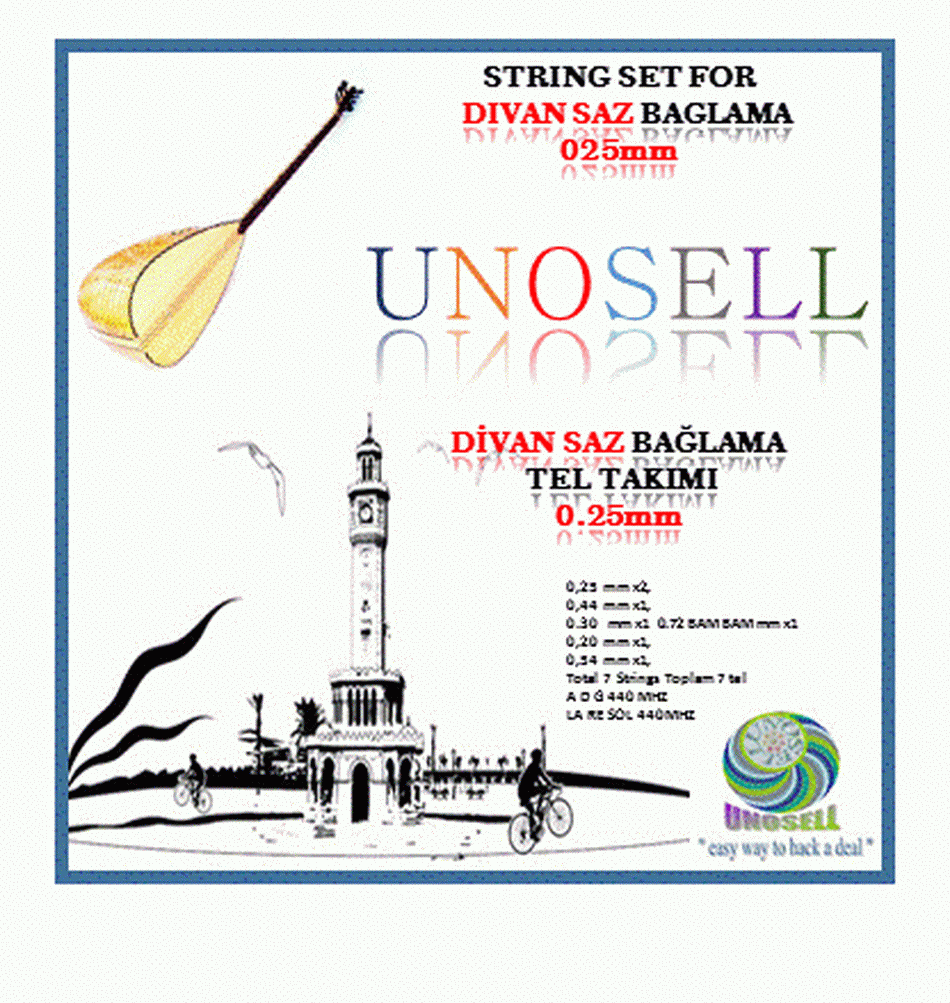 String Set For Turkish String Instrument Divan Saz 0.25 mm