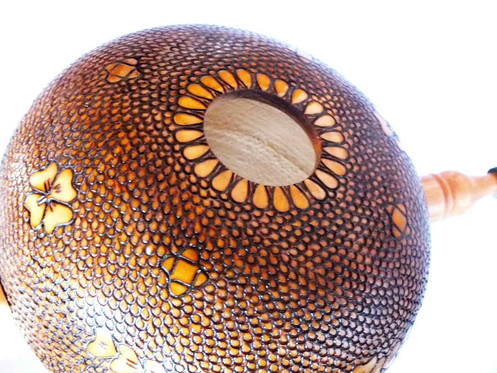 Turkish Pyrogravure Made Quality  Wooden Kemane W/ A Bow - Bag