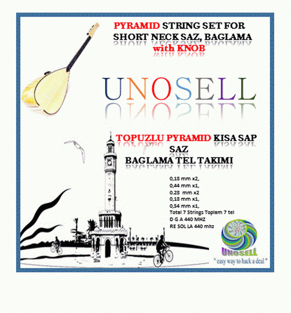 Pyramid String Set With Knob For Turkish String Instrument Short Neck Saz