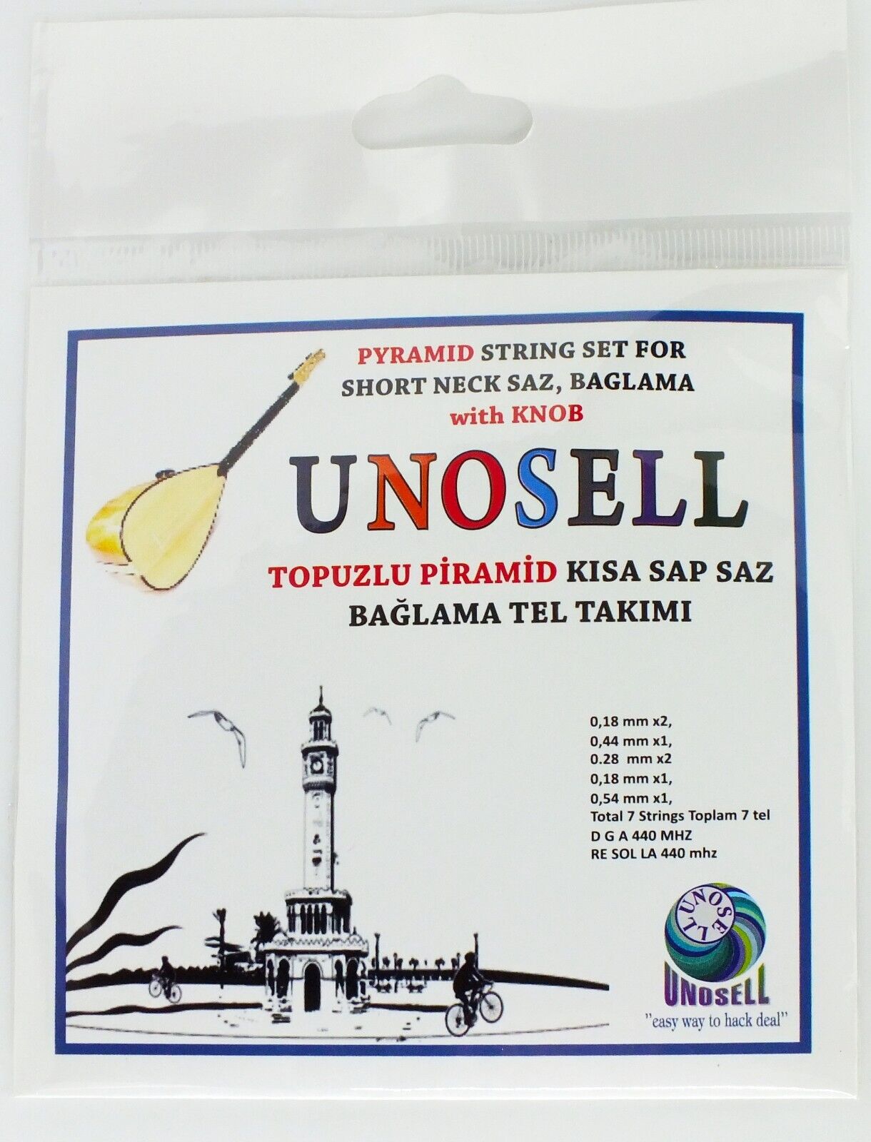 Pyramid String Set With Knob For Turkish String Instrument Short Neck Saz