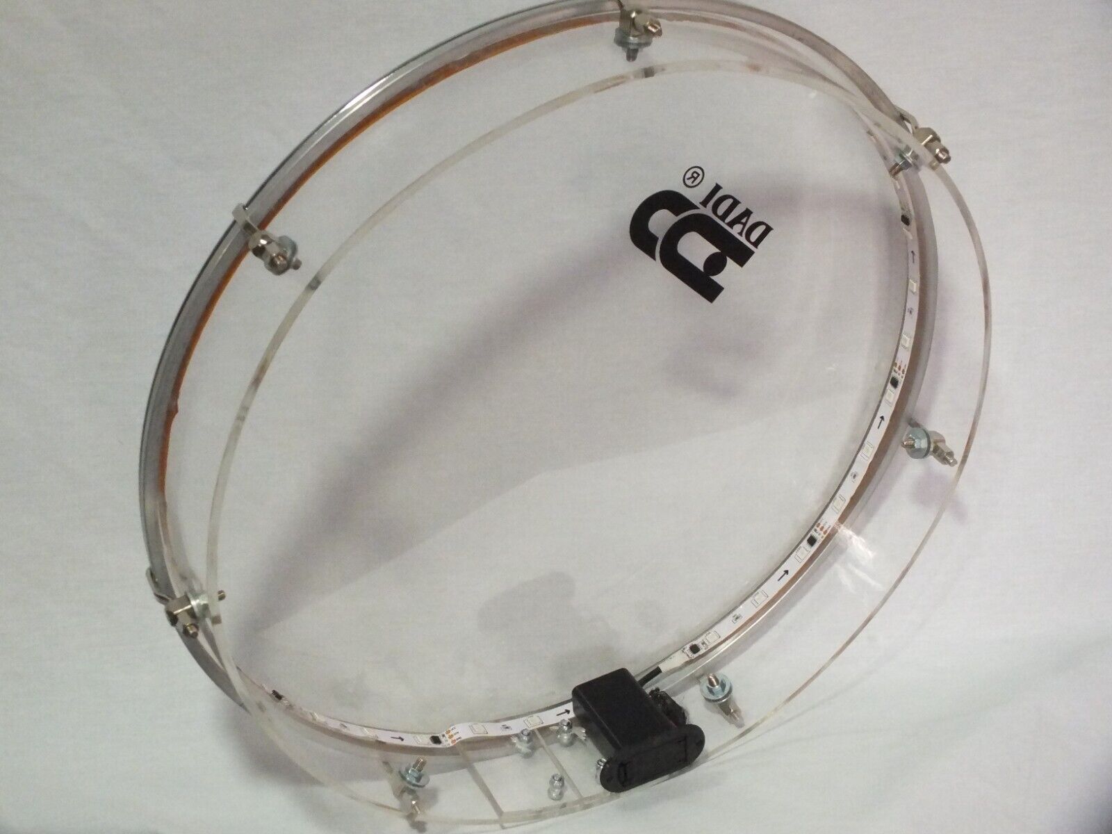 Plexie Glass Clear Frame Drum Bendir Percussion  with Light