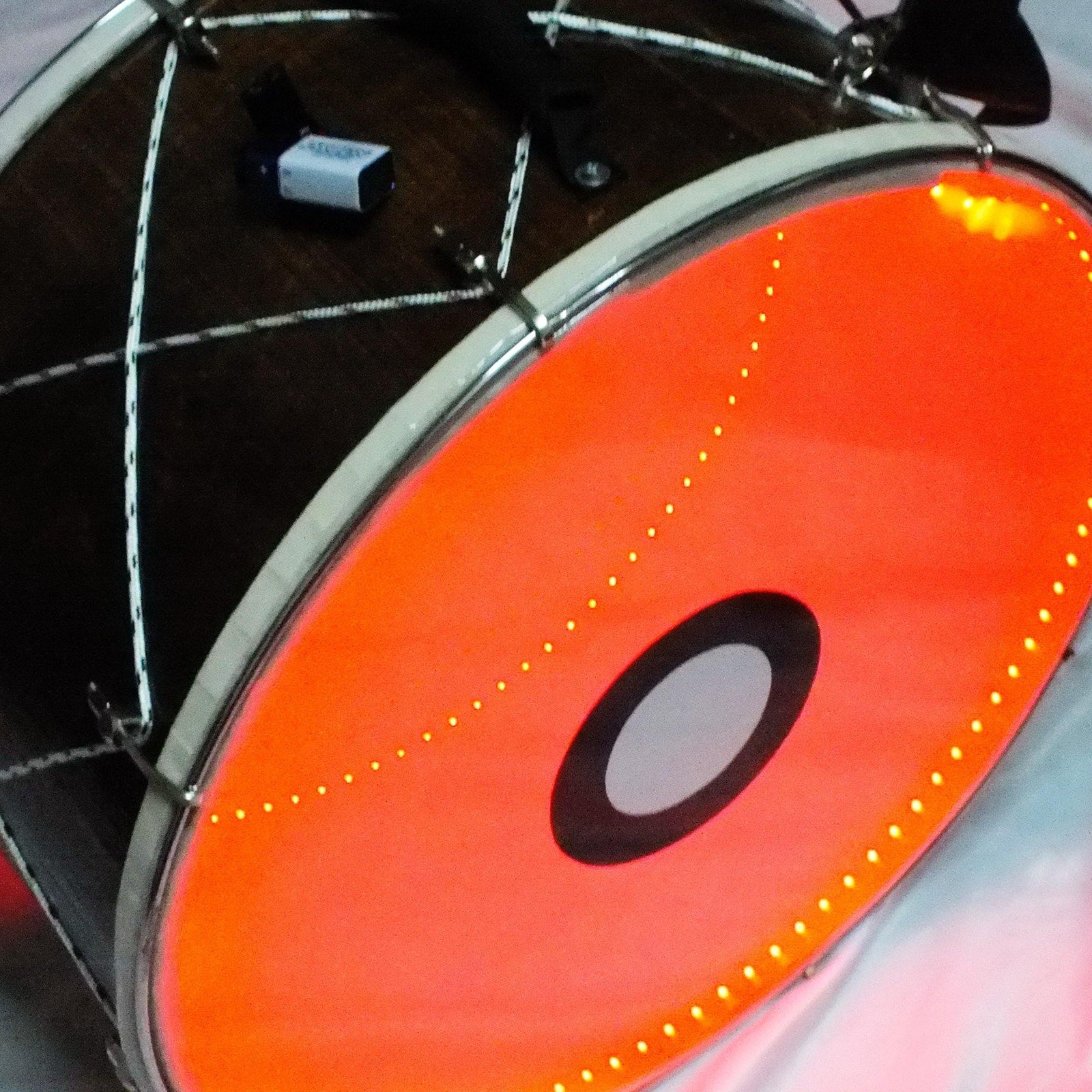 20" Percussion Drum Davul W/ Metal Clips And Light - Unosell Muzik Enstrumanlari